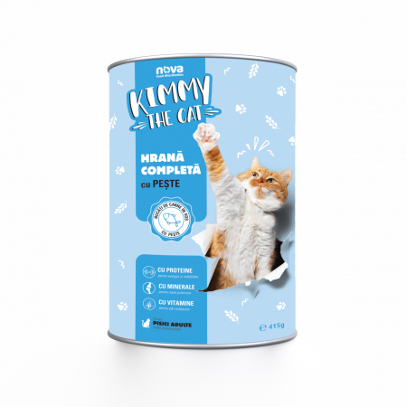 Hrană umedă - Hrana umeda pentru pisici Kimmy, peste, 415g