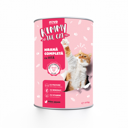 Hrană umedă - Hrana umeda pentru pisici Kimmy, vita, 415g