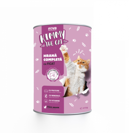 Hrană umedă - Hrana umeda pentru pisici Kimmy, ficat, 24 x 415g
