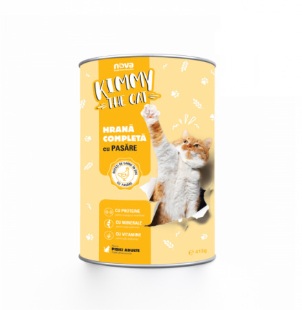Hrană umedă - Hrana umeda pentru pisici Kimmy, pasare,  24 x 415g