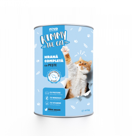 Hrană umedă - Hrana umeda pentru pisici Kimmy, peste, 24 x 415g