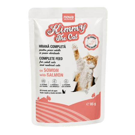 Hrană umedă - Hrana umeda pentru pisici Kimmy, Somon, 24 x 85g
