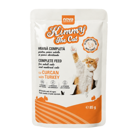 Hrană umedă - Hrana umeda pentru pisici Kimmy, Curcan, 24 x 85g
