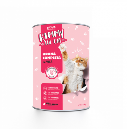 Hrană umedă - Hrana umeda pentru pisici Kimmy, vita, 24 x 415g