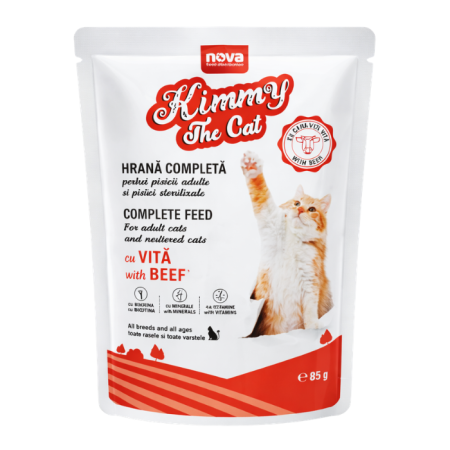 Hrana umeda pentru pisici Kimmy, Vita, 24 x 85g