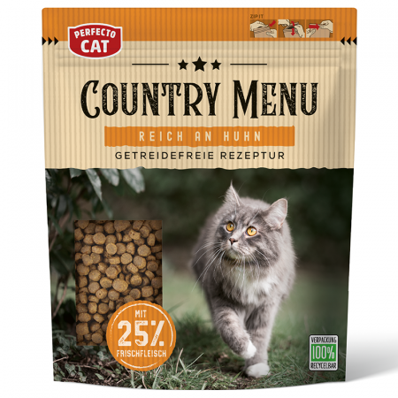 Hrană umedă - Hrana uscata pentru pisici Perfecto Cat, Country Menu pui, 500g
