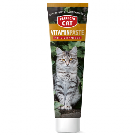 Pisici - Hrana umeda pentru pisici Perfecto Cat, Crema cu vitamine, 100g