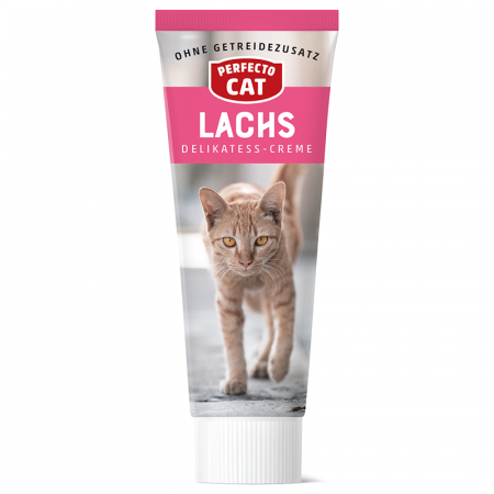 Pisici - Hrana umeda pentru pisici Perfecto Cat, Crema Delicatess Somon, 75g