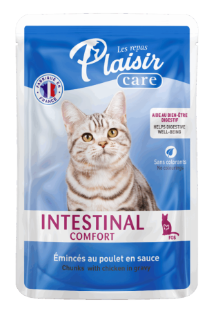 Pisici - Hrana umeda pentru pisici Plaisir Intestinal Confort, Pui in sos, 12 x 85g