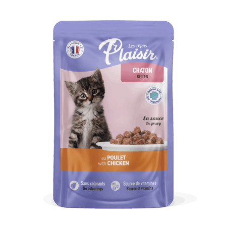Hrană umedă - Hrana umeda pentru pisici Plaisir Kitten, Pui, 100g