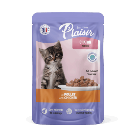 Hrană umedă - Hrana umeda pentru pisici Plaisir Kitten, Pui, 22 x 100g