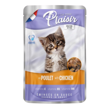 Hrană umedă - Hrana umeda pentru pisici Plaisir Kitten, Pui, 22 x 100g