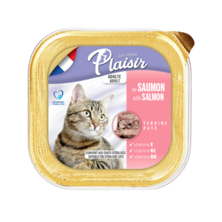 Hrană umedă - Hrana umeda pentru pisici Plaisir, Somon, 32 x 100g