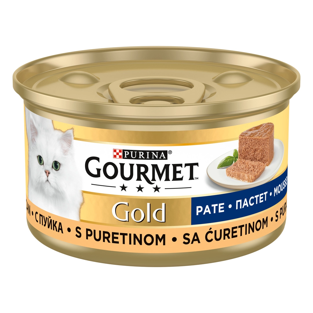 Hrană umedă - Hrana umeda pentru pisici Purina Gourmet Gold Mousse, Curcan, 24 x 85g