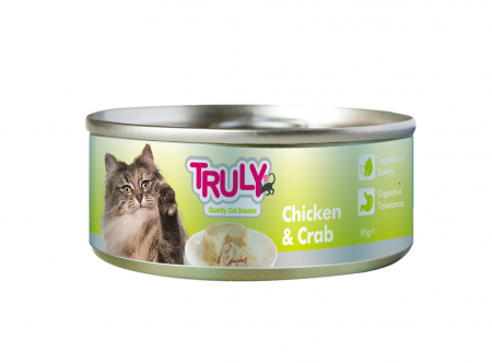 Hrană umedă - Hrana umeda pentru pisici Truly, Pui si crab, 95g