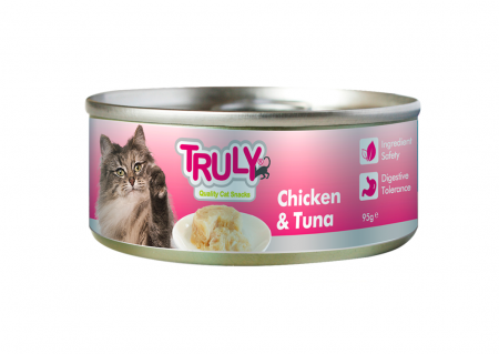 Hrană umedă - Hrana umeda pentru pisici Truly, Pui si ton, 95g