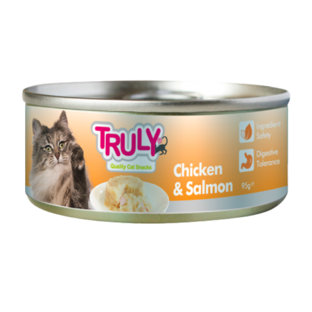 Hrană umedă - Hrana umeda pentru pisici Truly, Pui si somon, 95g