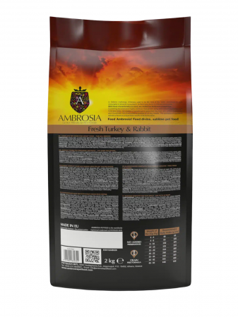 Hrana uscata pentru caini Ambrosia Adult, Curcan si iepure, hipoalergenic, fara cereale, 12kg [3]