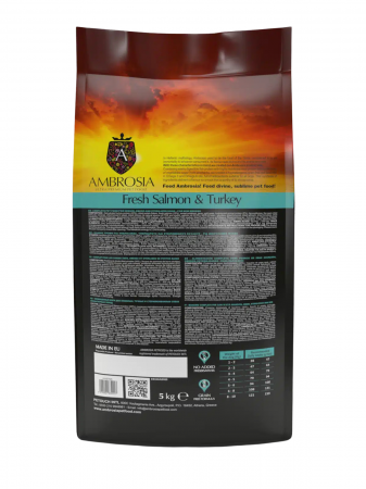 Hrana uscata pentru caini Ambrosia Adult Mini Senior Steril, Somon si curcan, hipoalergenic, fara cereale, 1.5kg [3]