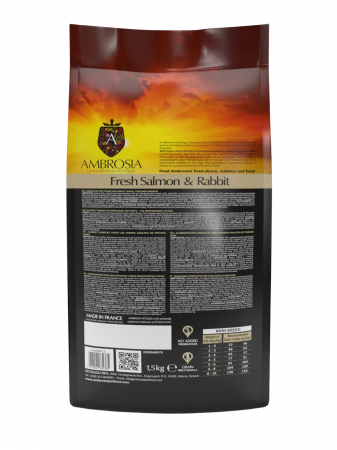 Hrana uscata pentru caini Ambrosia Adult Mini, Somon si iepure, hipoalergenic, fara cereale, 1.5kg [3]