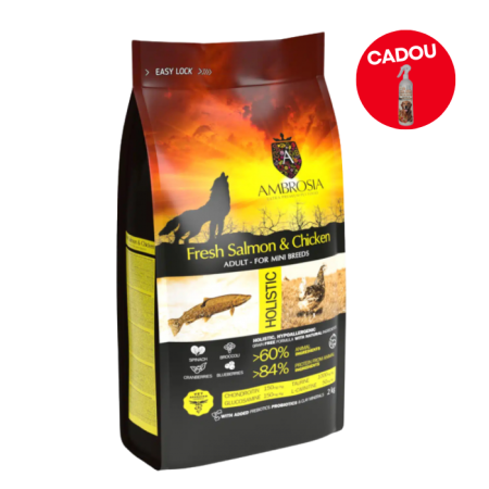 Hrana uscata pentru caini Ambrosia Adult Mini, Somon si pui, hipoalergenic, fara cereale, 6kg [0]