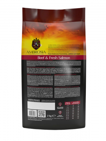 Hrana uscata pentru caini Ambrosia Adult, Vita si somon, hipoalergenic, fara cereale, 12kg [3]