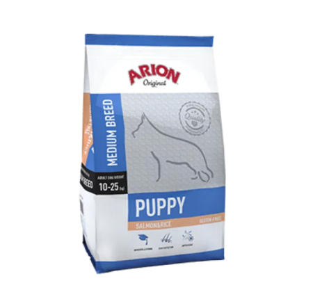 Hrană uscată - Hrana uscata pentru caini Arion Original Puppy Medium Breed, Somon si orez, 12kg