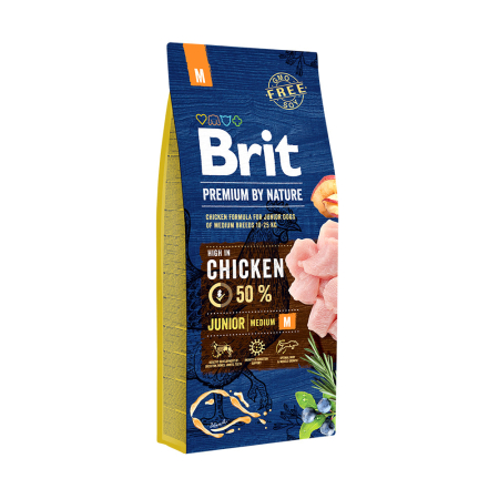 Câini - Hrana uscata pentru caini Brit Premium, Junior, Medium, Pui, 15Kg