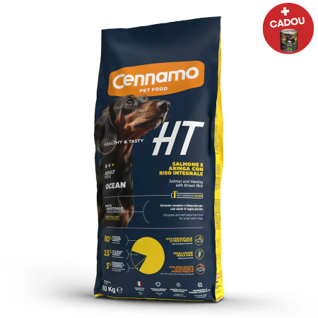 Hrană uscată - Hrana uscata pentru caini Cennamo HT Adult Mini, Somon, hering si orez brun, hipoalergenic, 10 kg