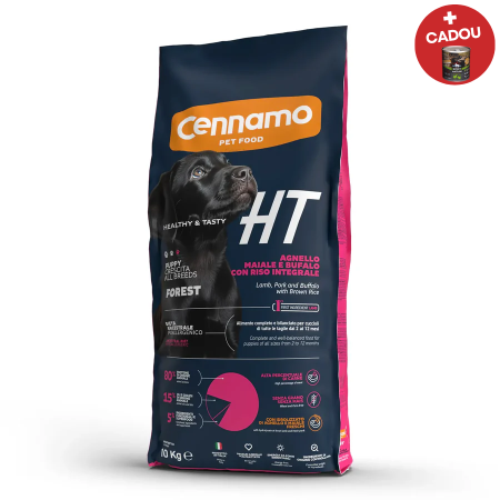 Hrana uscata pentru caini Cennamo HT Puppy, Miel, porc, bivol si orez brun, hipoalergenic, 10 kg [0]