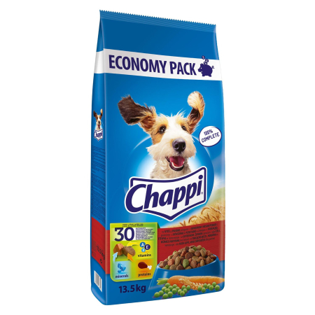 Câini - Hrana uscata pentru caini Chappi Adult, Vita, pasare si legume, 13.5kg