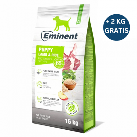 Hrană uscată - Hrana uscata pentru caini Eminent Puppy, Junior, miel si orez, 15kg + 2kg