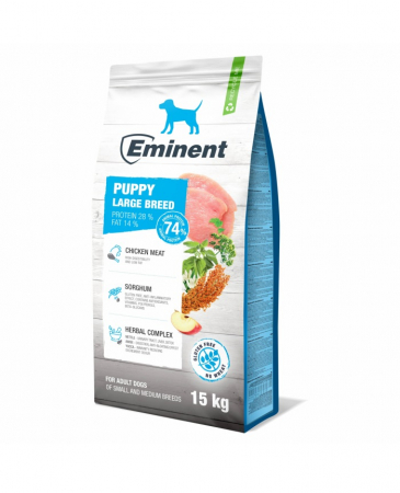 Hrană uscată - Hrana uscata pentru caini Eminent, Puppy Large breed, Junior, 15kg