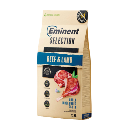 Hrană uscată - Hrana uscata pentru caini Eminent Selection Adult Large, Vita si miel, Grain free, 26/14, 12kg