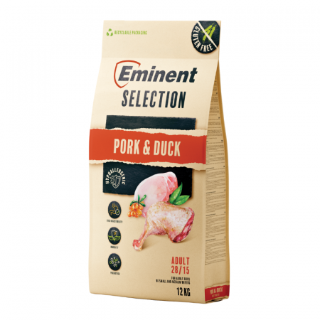 Hrană uscată - Hrana uscata pentru caini Eminent Selection Adult, Porc si rata, 28/15, 12 kg