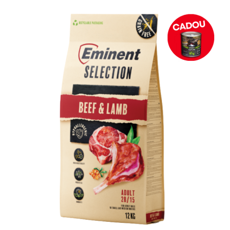 Hrana uscata pentru caini Eminent Selection Adult, Vita si miel, Grain free, 28/15, 12kg [0]