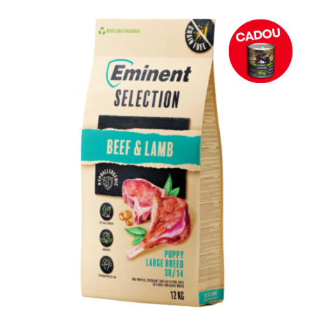 Hrana uscata pentru caini Eminent Selection Puppy Large, Vita si miel, Grain free, 30/14, 12kg [0]