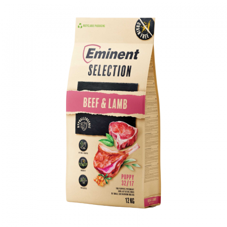 Hrană uscată - Hrana uscata pentru caini Eminent Selection Puppy, Vita si miel, Grain free, 32/17, 12kg