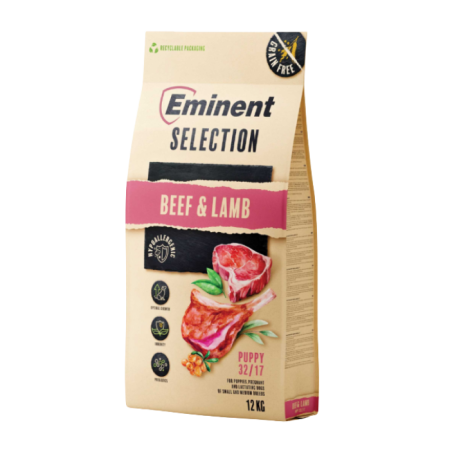 Hrană uscată - Hrana uscata pentru caini Eminent Selection Puppy, Vita si miel, Grain free, 32/17, 12kg