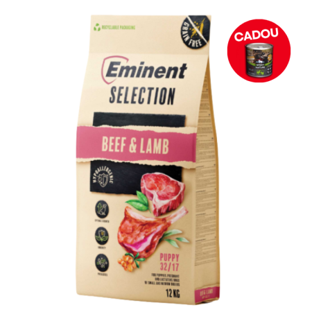 Hrană uscată - Hrana uscata pentru caini Eminent Selection Puppy, Vita si miel, Grain free, 32/17, 12kg