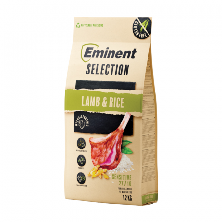 Hrană uscată - Hrana uscata pentru caini Eminent Selection Adult, Miel si orez, Gluten free, 27/16, 12 kg