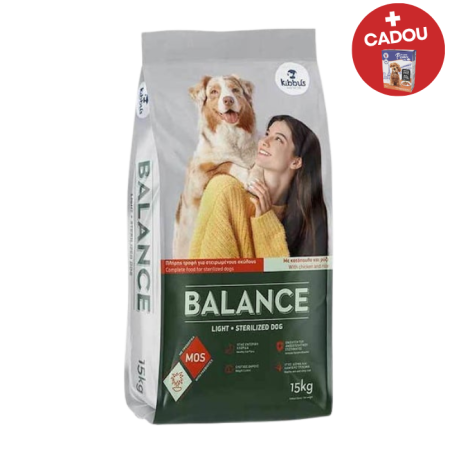 Hrana uscata pentru caini Kibbus Balance Light Sterilized, Pui si orez, 15 kg [0]