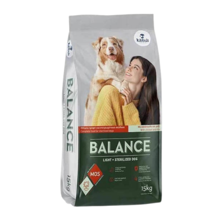 Hrană uscată - Hrana uscata pentru caini Kibbus Balance Light Sterilized, Pui si orez, 15 kg