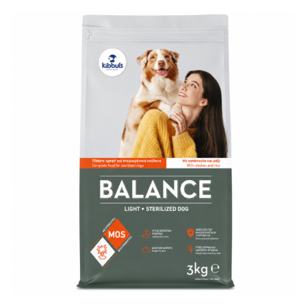Hrană uscată - Hrana uscata pentru caini Kibbus Balance Light Sterilized, Pui si orez, 3 kg