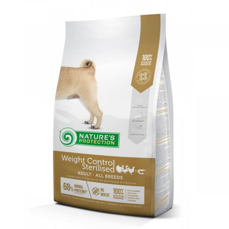 Hrană uscată - Hrana uscata pentru caini Natures Protection Adult Weight Control Sterilised, Pasare si krill, 12kg