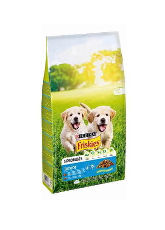 Hrană uscată - Hrana uscata pentru caini Purina Friskies Junior, Pui si legume, 15kg