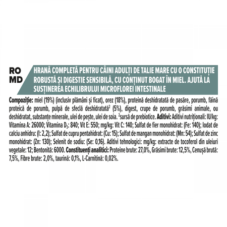Hrana uscata pentru caini Purina Pro Plan Large Robust Adult, Miel, Digestie sensibila, 14kg [4]