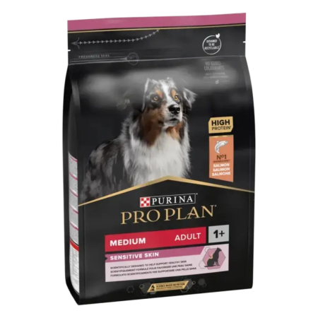 Hrană uscată - Hrana uscata pentru caini Purina Pro Plan Medium Adult, Somon, Piele sensibila, 10kg