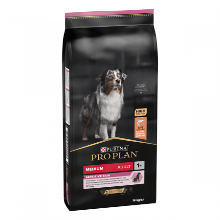 Hrană uscată - Hrana uscata pentru caini Purina Pro Plan Medium Adult, Somon, Piele sensibila, 14kg
