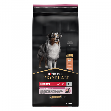 Hrana uscata pentru caini Purina Pro Plan Medium Adult, Somon, Piele sensibila, 14kg [1]